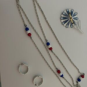 Vintage Red , White and Blue Jewelry
